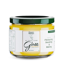 Organic Mandya Premium A2 Desi Ghee 275 ml | Pure, Natural & Healthy | Forest Grazed, Stress Free Cattle | Ethically Sourced | Glass Jar 275 ml